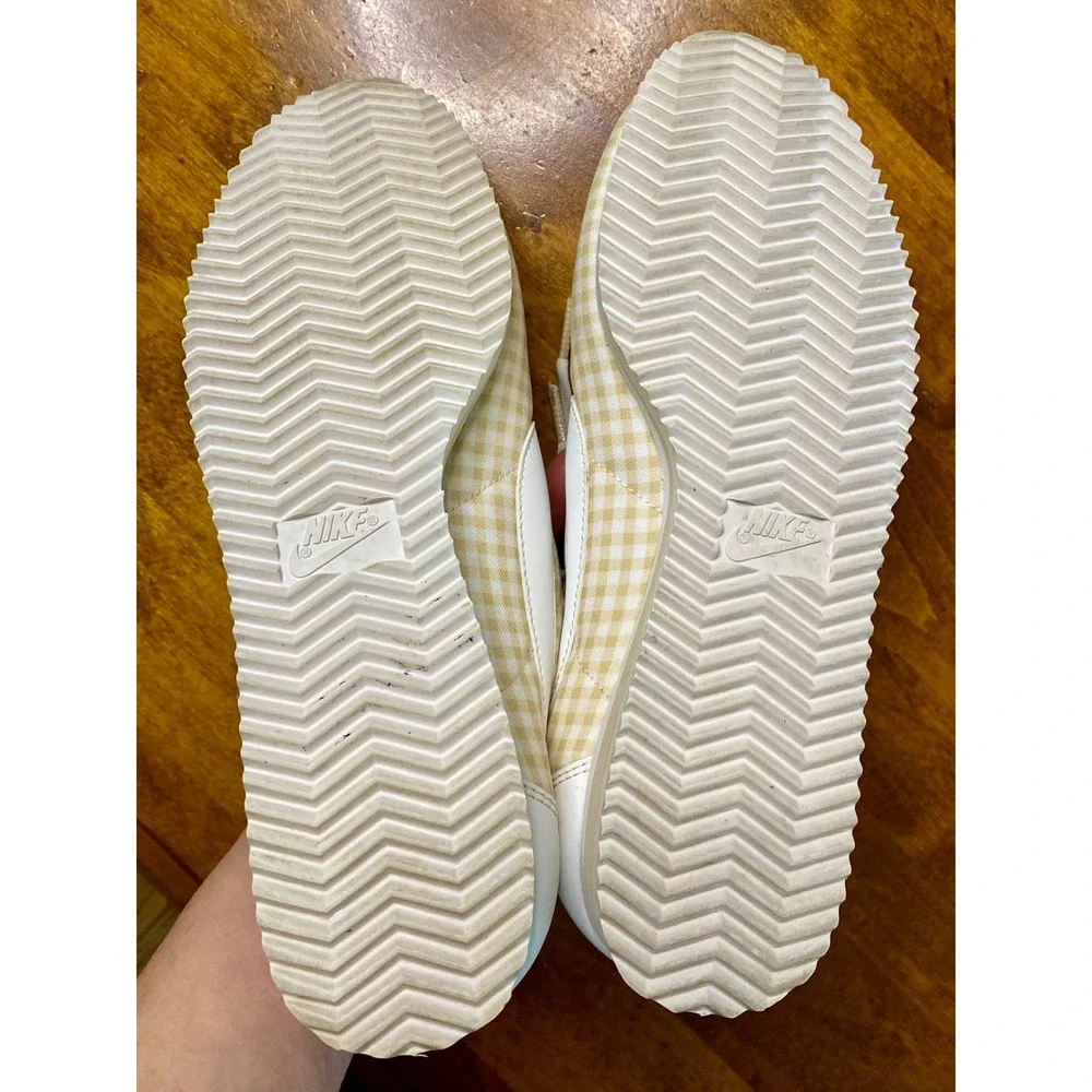 Nike Cortez Gingham Casual Sneakers Women's Size 8.5 White Beige - Picture 10 of 13